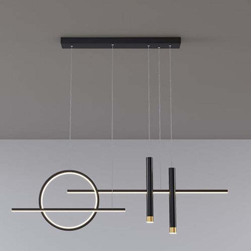 Arisha Minimalism Led Pendant Light, Irregular Ring, Black/Glod - Neutralighting