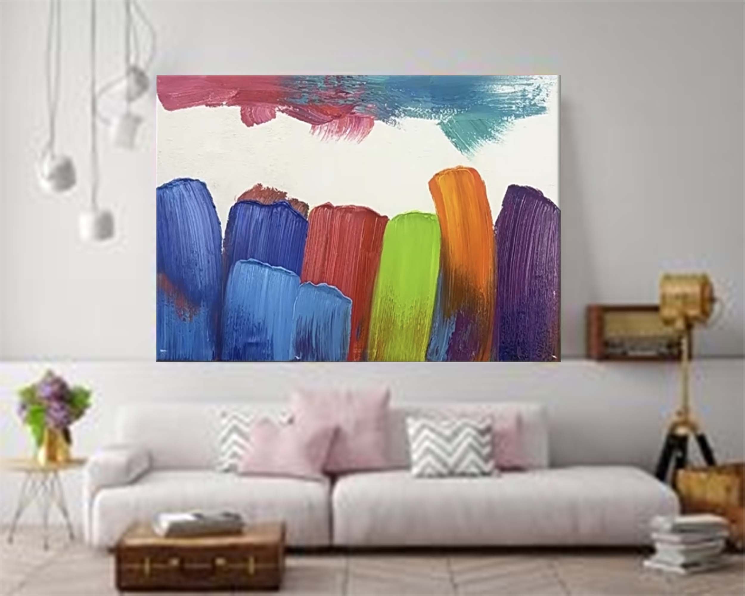Wall Art Abstract Expressionist Impasto Blue