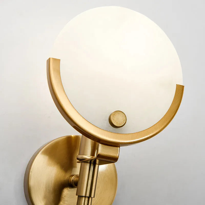 Valentina Modern Ball Metal/Dolomite LED Wall Lamp, Gold - Neutralighting