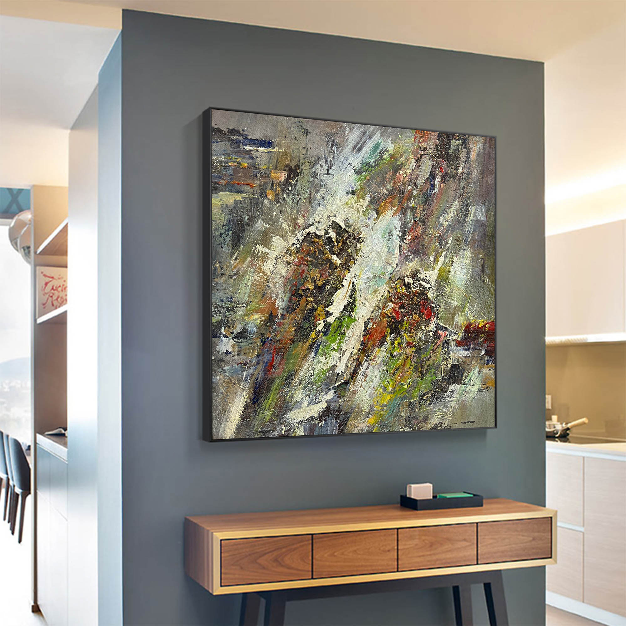 Abstract Mountain Landscape Textured Canvas Wall Art