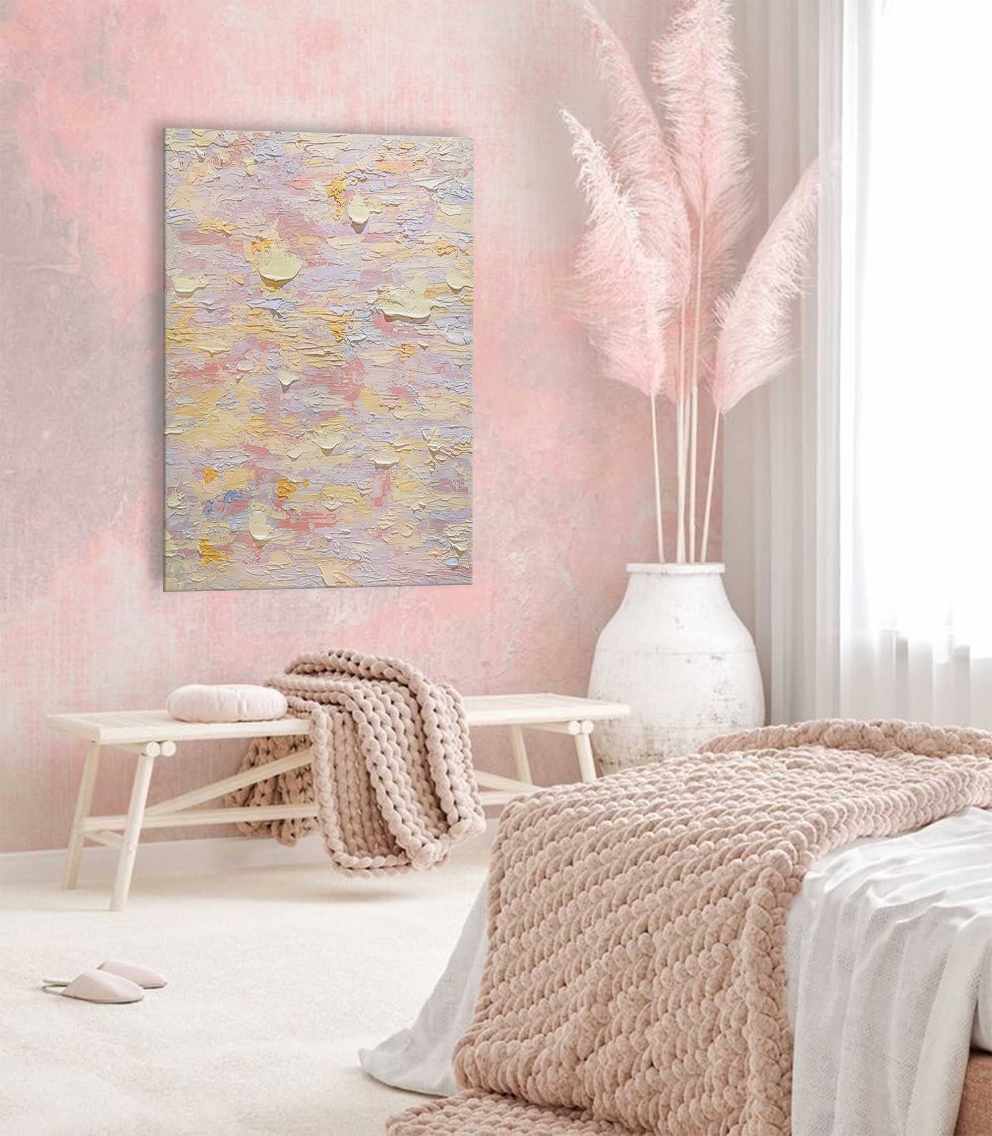 Wall Art Abstract Soft Pink Warm Gentle Calm