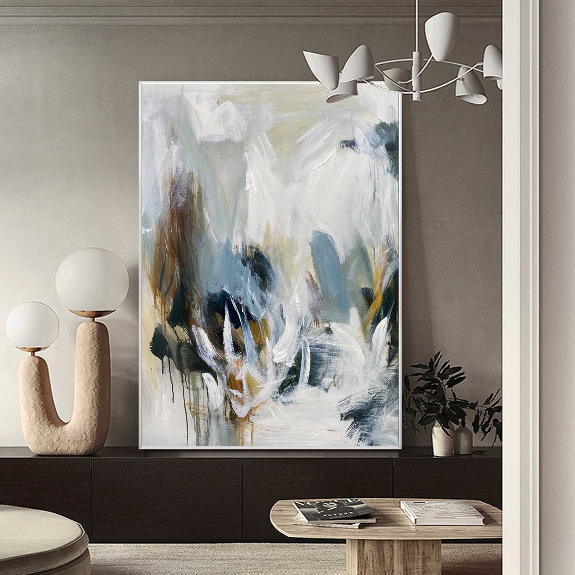 Wall Art Modern Blue Grey Painting