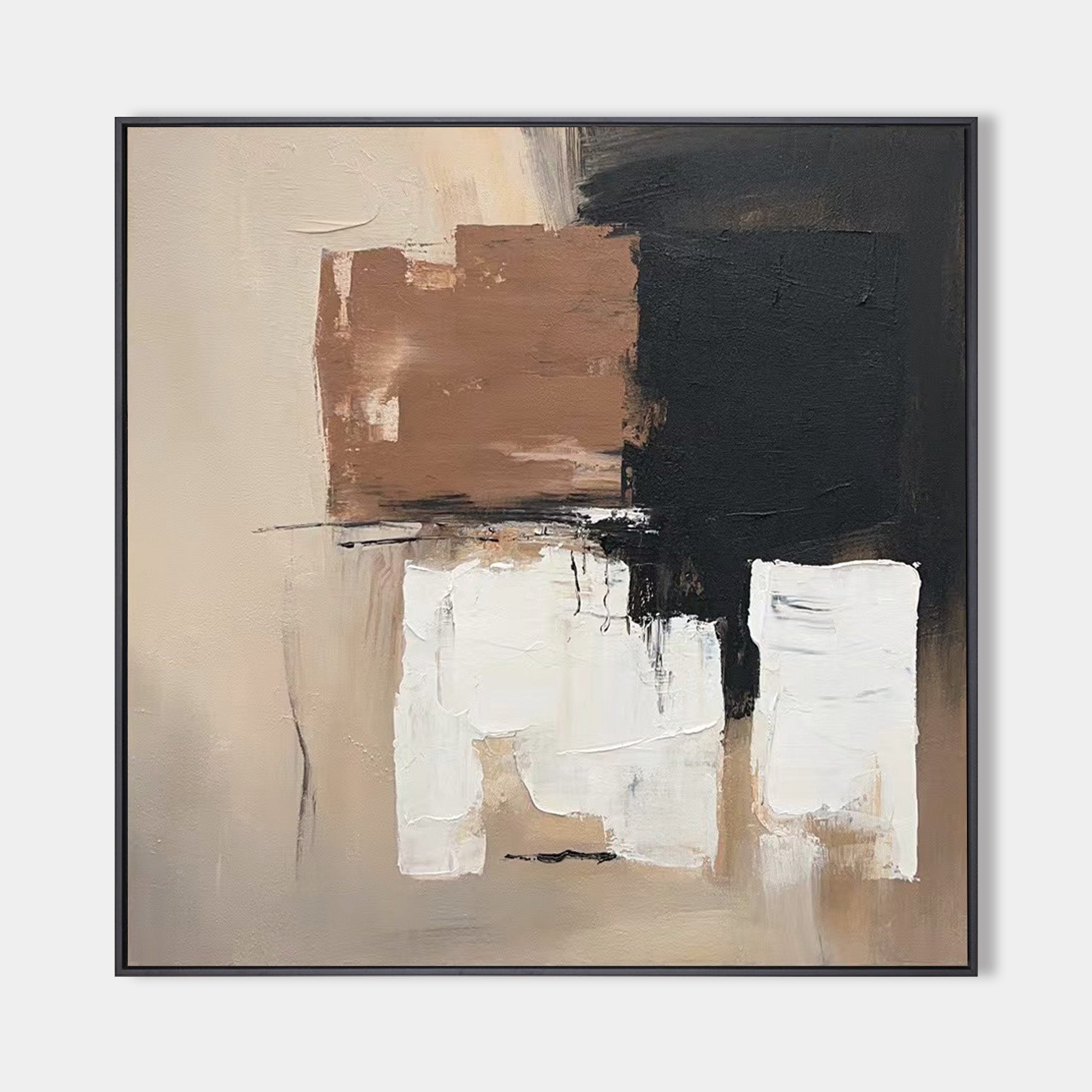 Brown Black Abstract Textured Painting