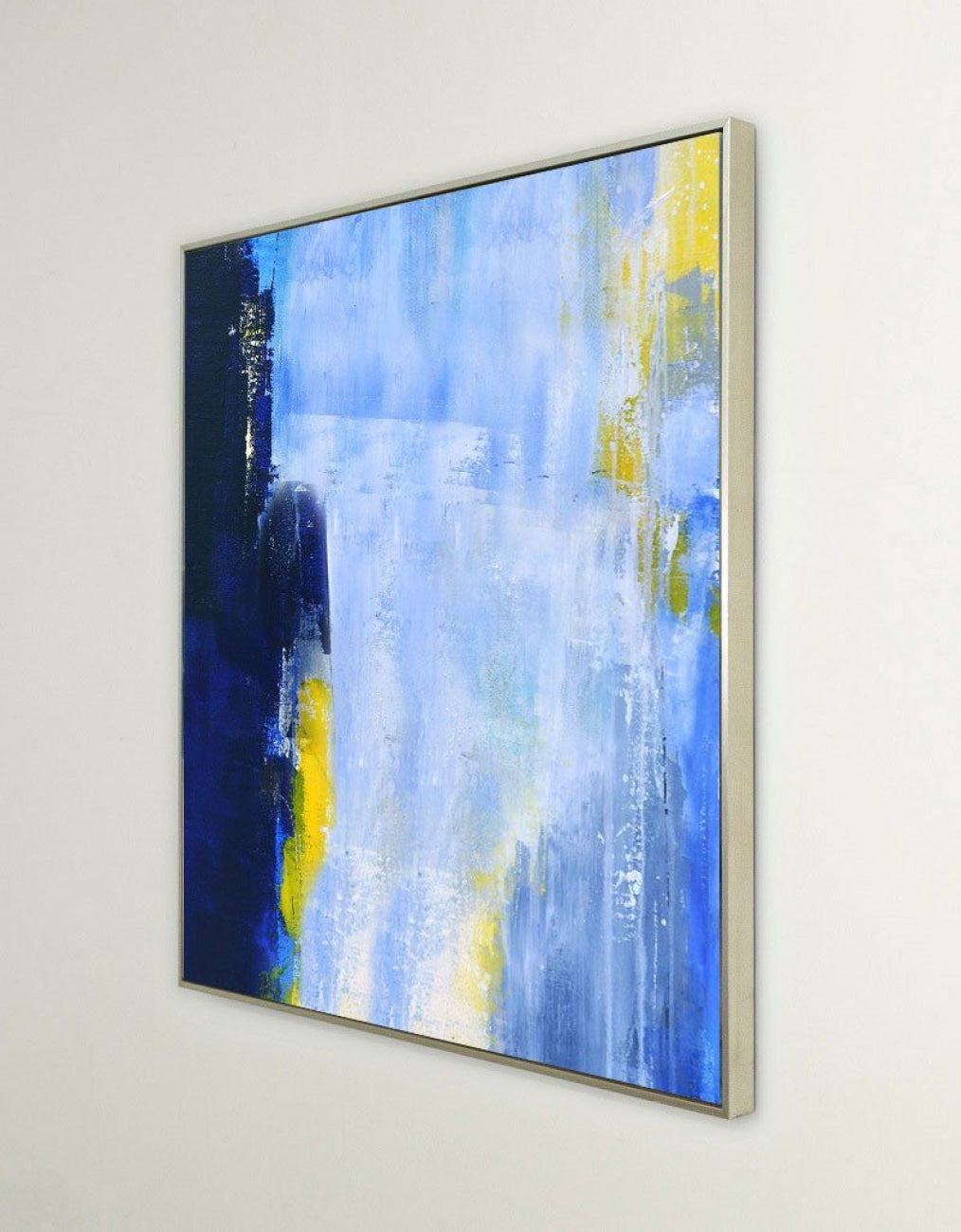 Blue Gold Abstract Canvas Wall Art