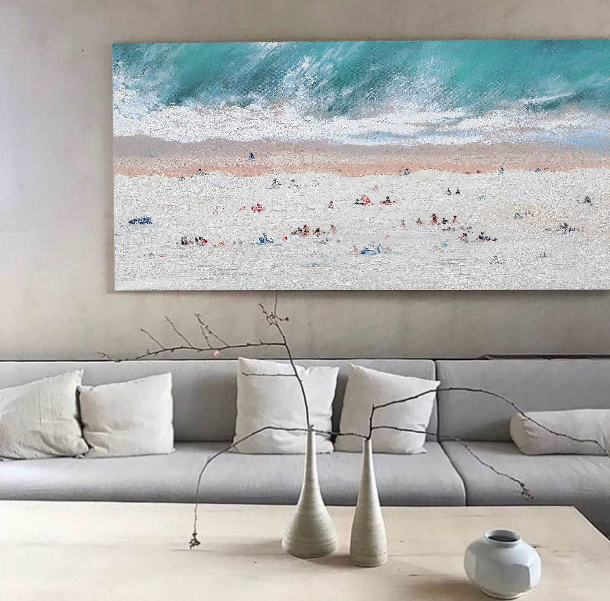 Abstract Coastal Painting ABSH57 - Neutralighting