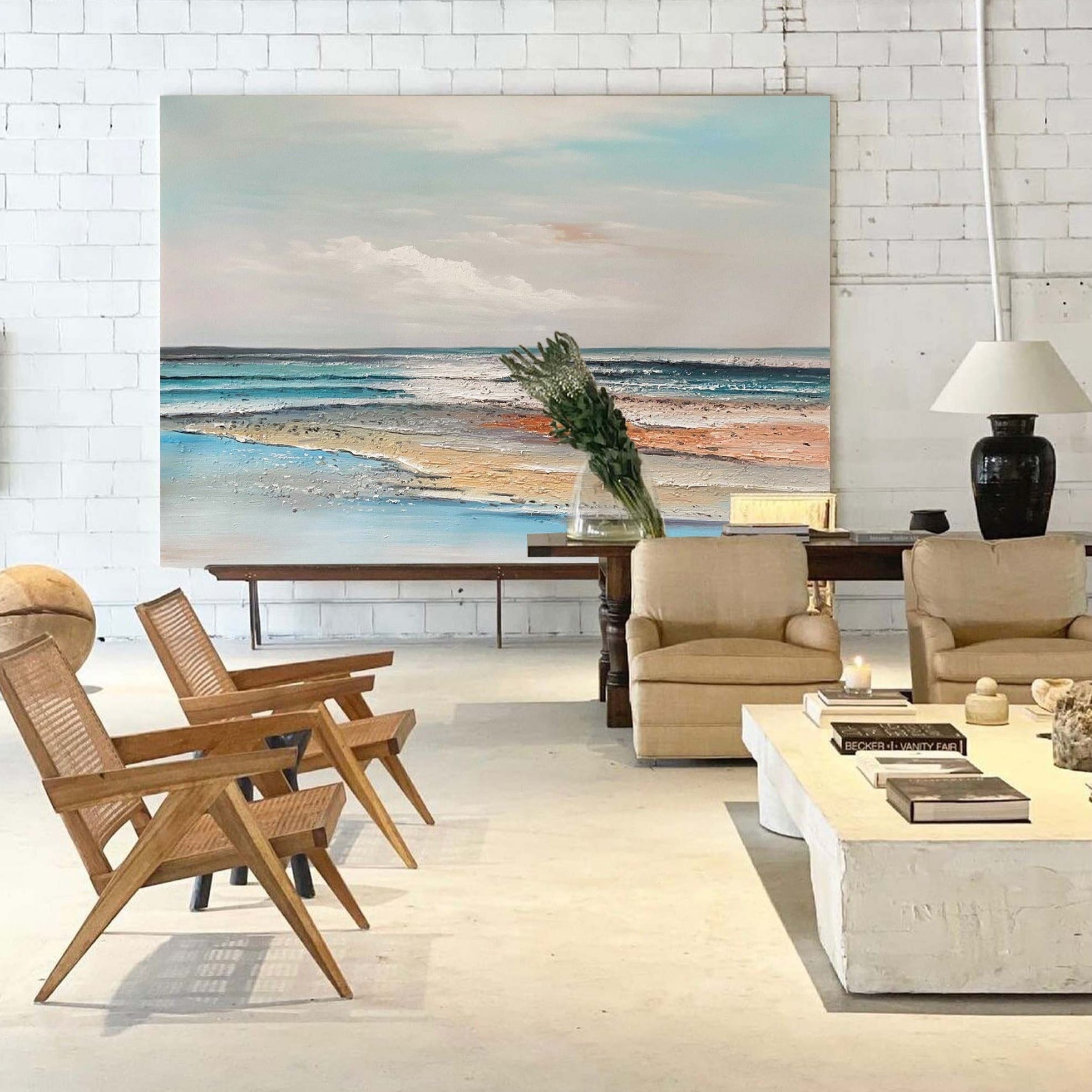 Turner Style Coastal Seascape Canvas Wall Art