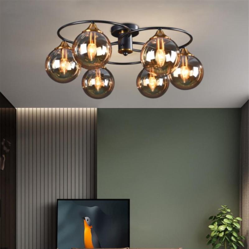 Valentina Nordic Bubble Glass Ceiling Light, Gray/Amber - Neutralighting
