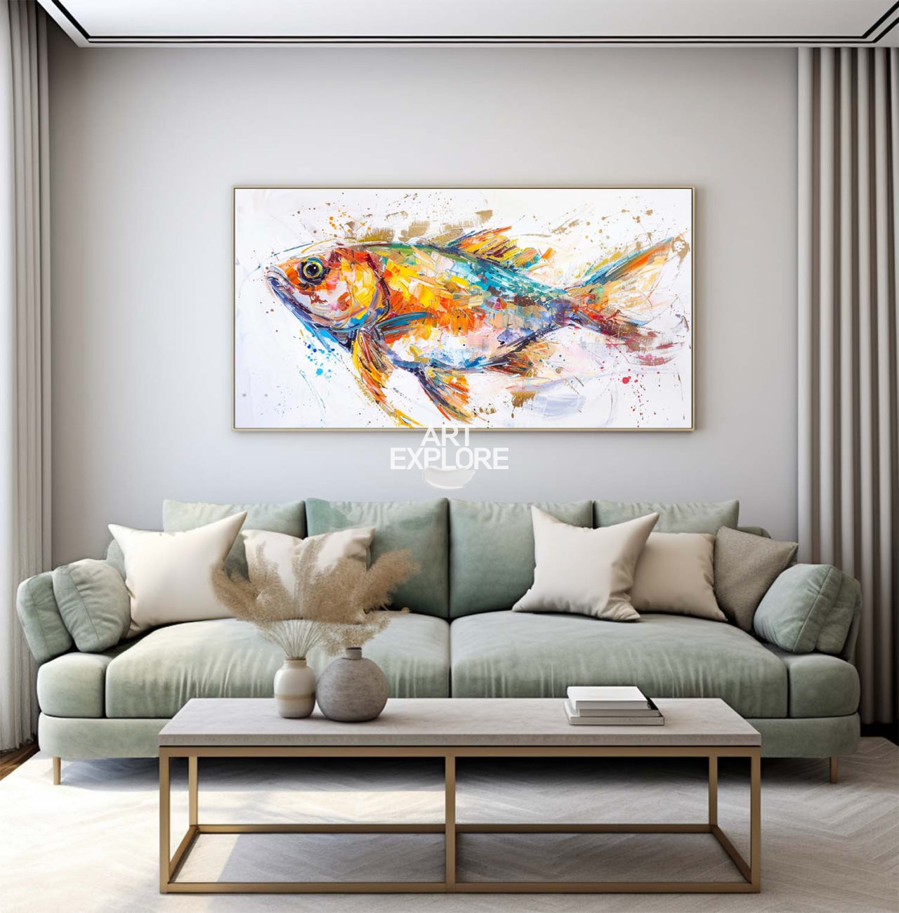 Vibrant Colorful Goldfish Canvas Wall Art