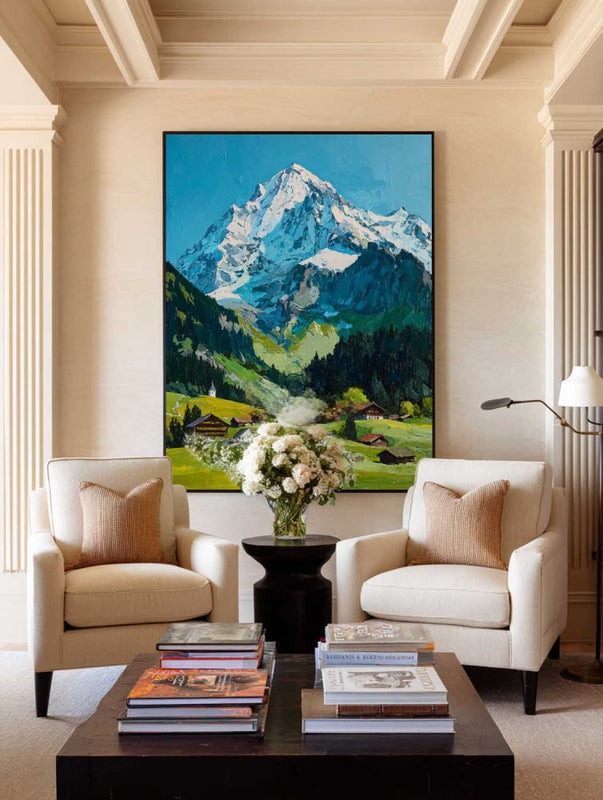 Snowy Mountain Valley Painting