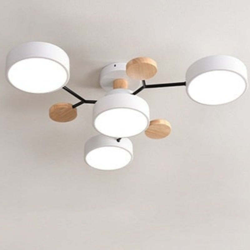 Arisha Ceiling Light, Wood Round for Living Room - Neutralighting
