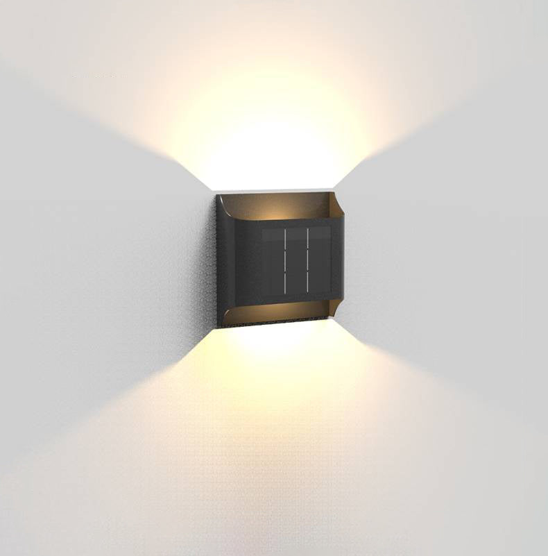 Ray Modern Solar Up Down Metal Outdoor Wall Lamp, Balck - Neutralighting