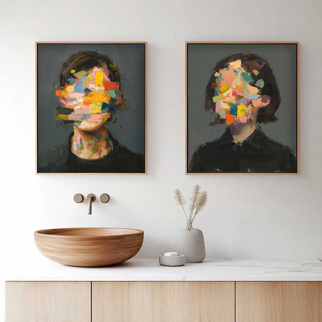 Wall Art Impasto People Color Block Soft