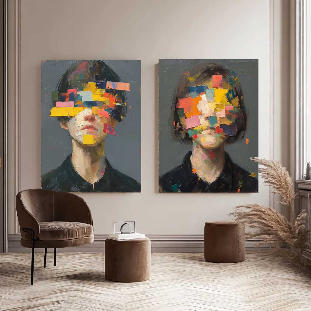 Wall Art Impasto People Vibrant Expressionist