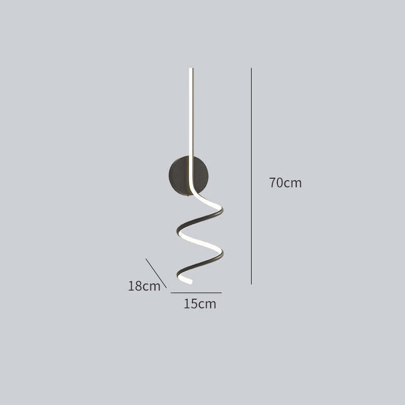 Arisha Modern LED Art Interior Wall Light Spiral, Black & White - Neutralighting