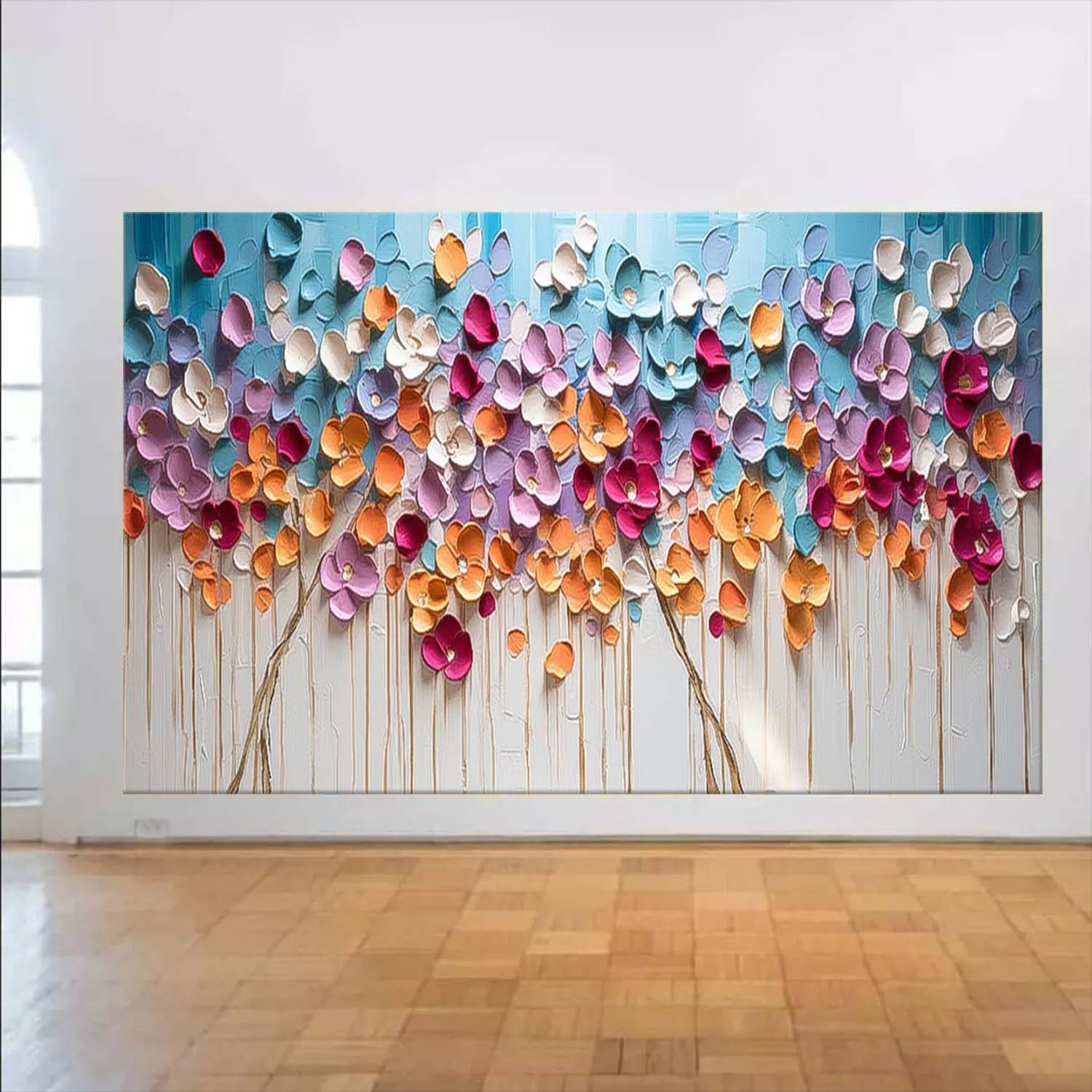 Wall Art Flower Modern Abstract Impasto