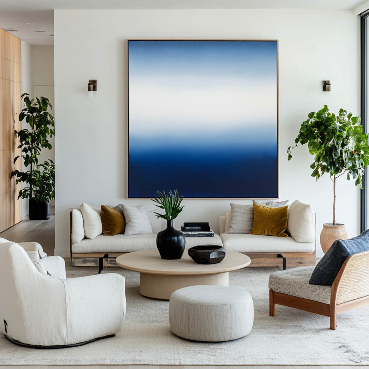 Maren Deep Blue Horizon Canvas Print