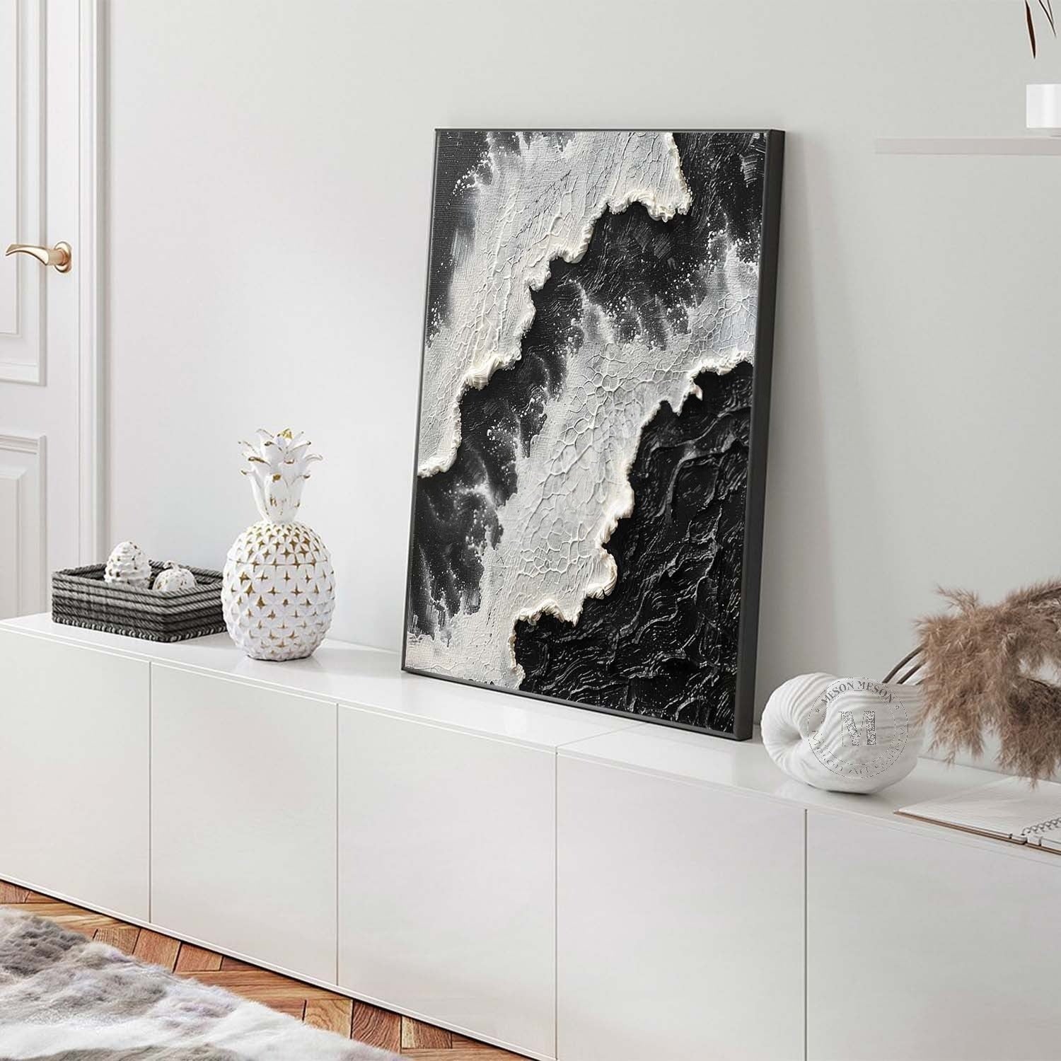 Wall Art Monochrome Ocean Wave