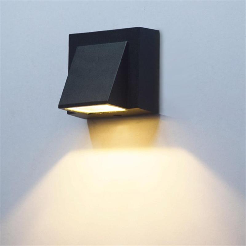Vexto Modern Black Metal LED Outdoor Wall Lamp