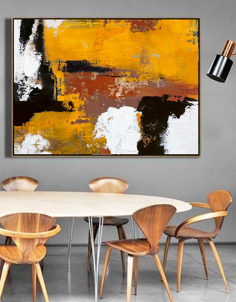 Burnt Orange Abstract Painting ABAH24 - Neutralighting