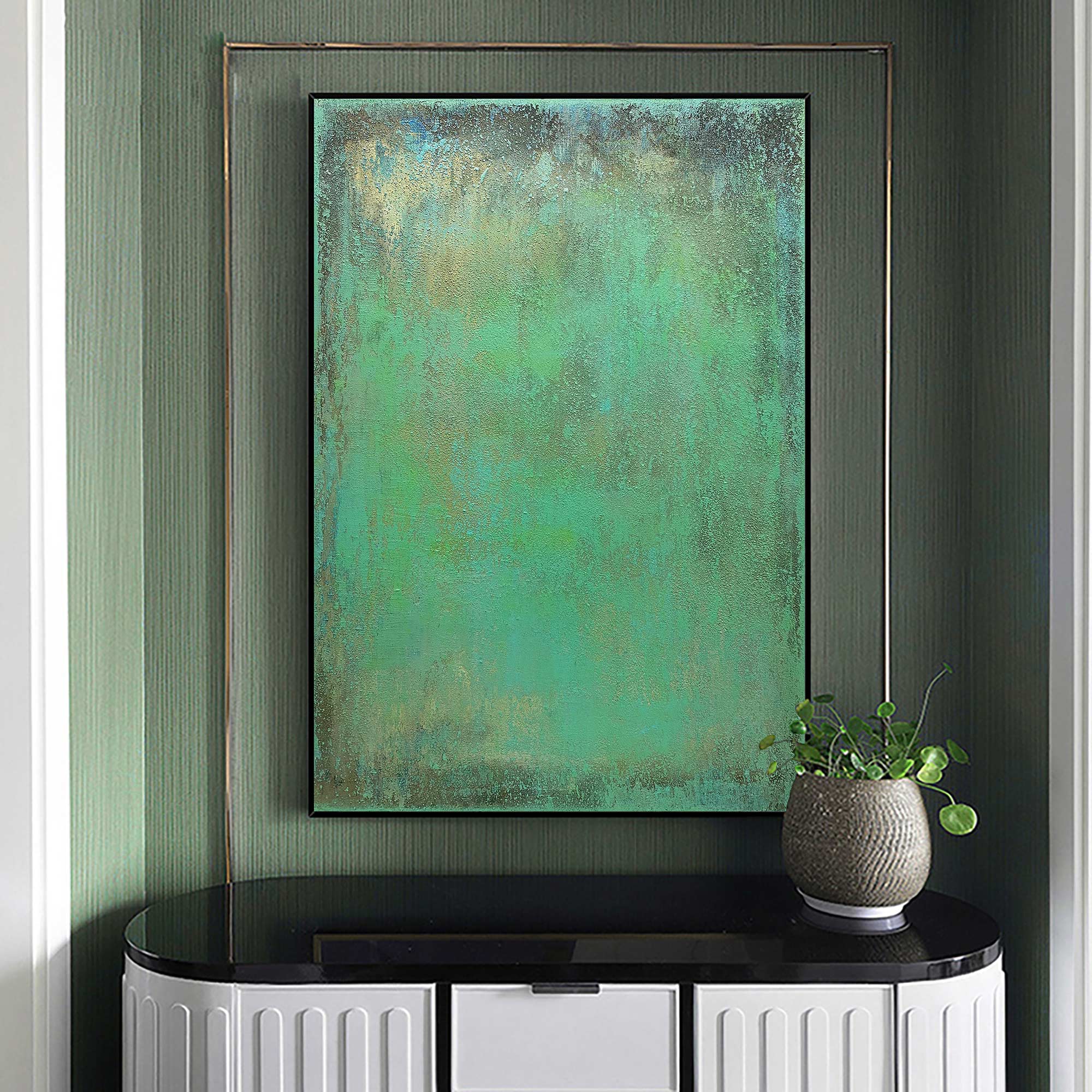 Celeste Teal Abstract Canvas Wall Art