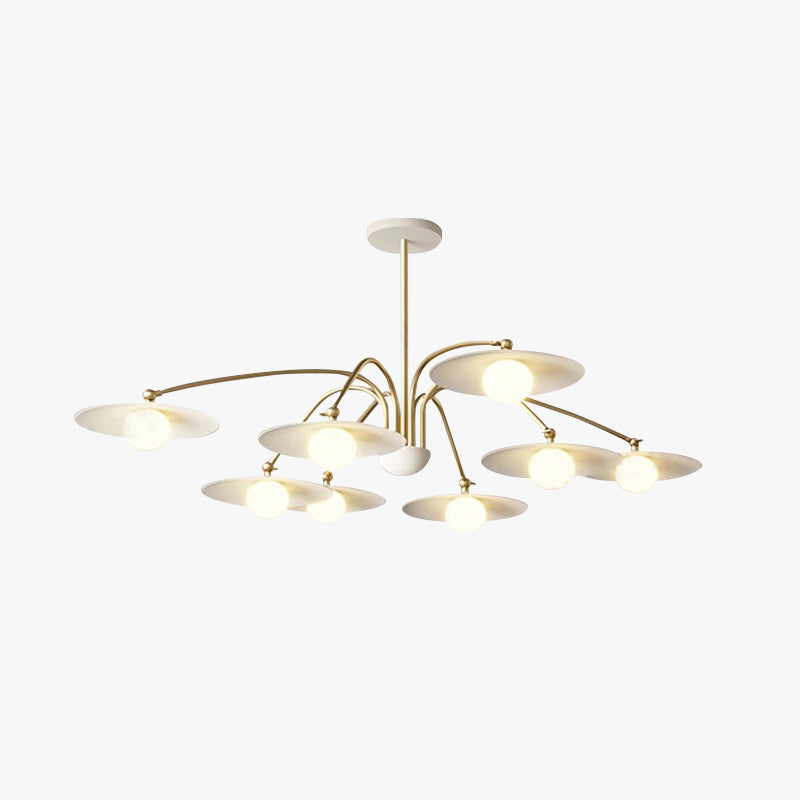 Arisha Minimalist Blown Metal Pendant Light, White/Gold - Neutralighting