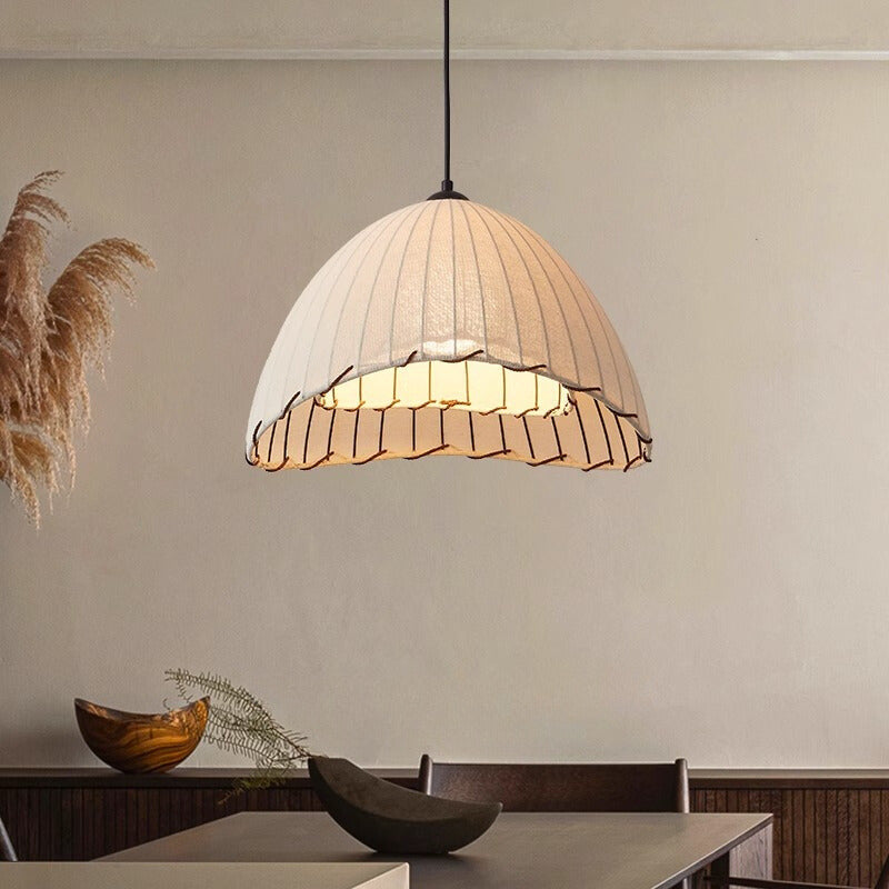 Ritta Boho Decorative LED Pendant Light Yellow Fabric Bedroom Restaurant - Neutralighting