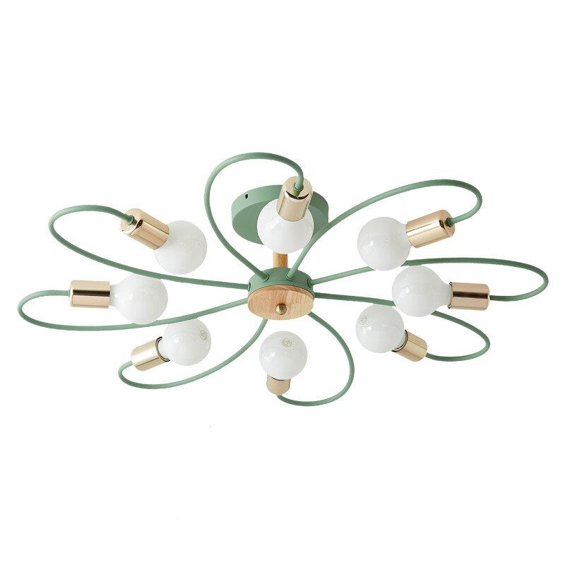 Arisha Elegant Metal/Glass Flush Mount Ceiling Light, Grey/Green - Neutralighting