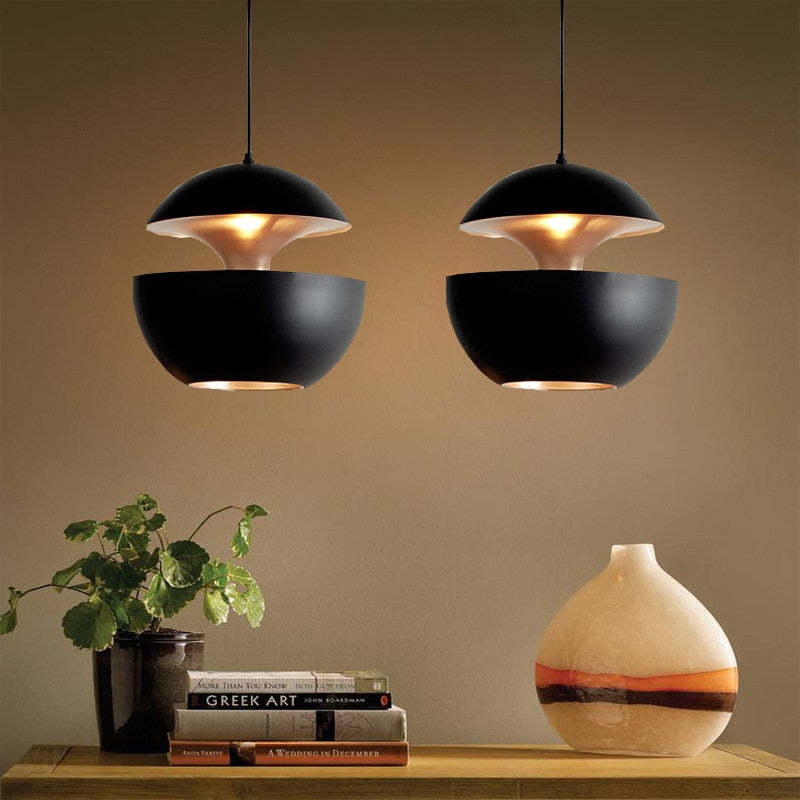 Arisha Metal Modern Pendant Light, Black / White - Neutralighting