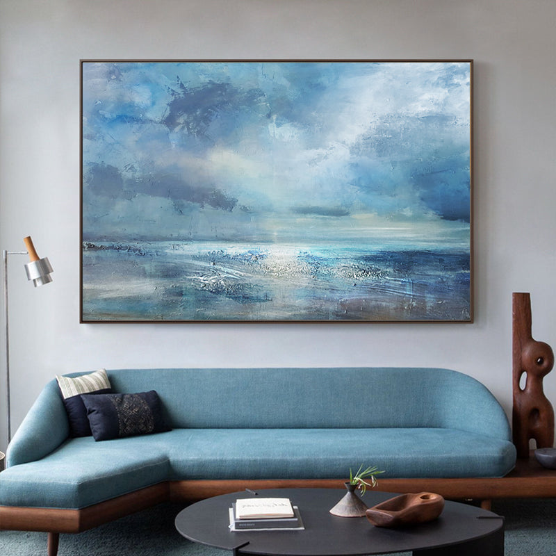 Original Abstract Beach Painting ABSH18 - Neutralighting