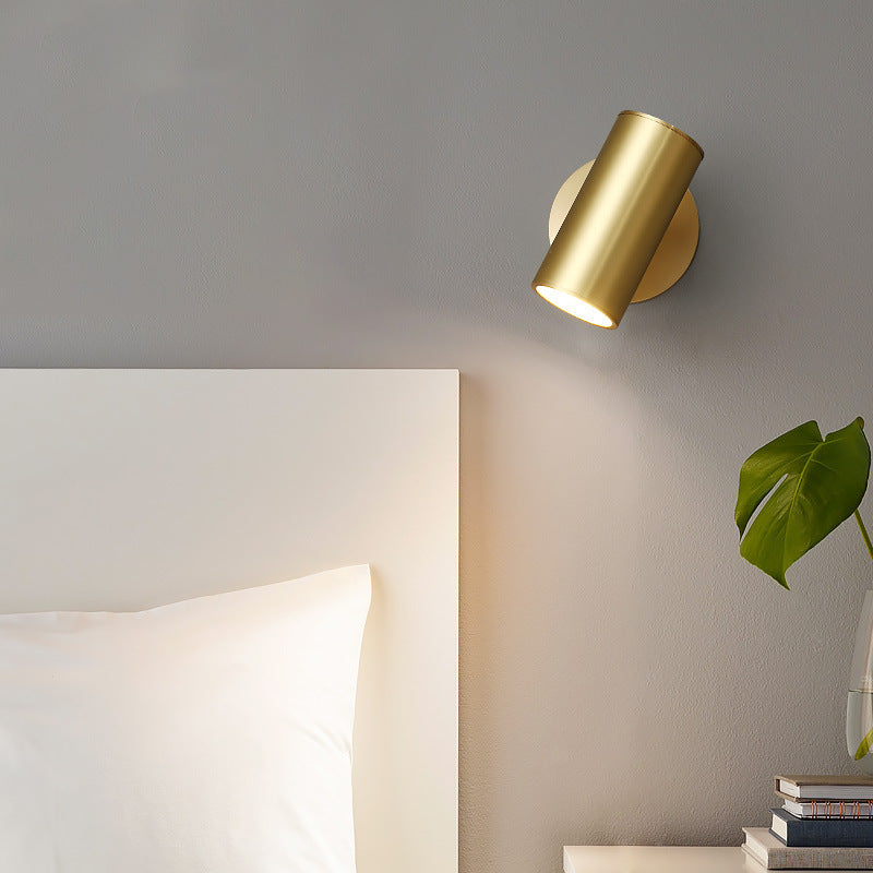 Aria Moden Spotlight cylindrical Metal Wall Lamp, Gold/Black - Neutralighting