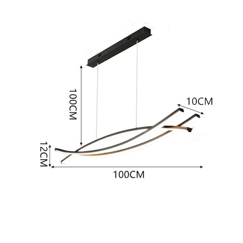 Arisha Modern Linear Metal Pendant Light, Black - Neutralighting