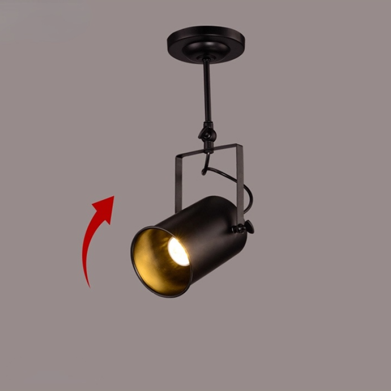 Silva Vintage Adjustable Semi-Flush Mount Ceiling Light, Black - Neutralighting