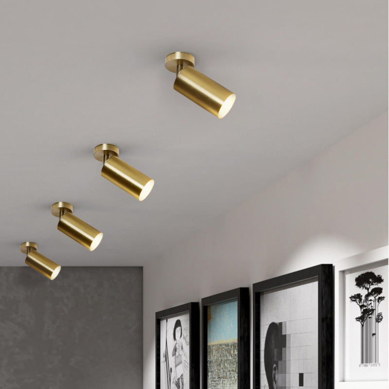 Aria Moderno Gold Cylinder Spotlight Background Flush Mount Ceiling Light, Metal - Neutralighting