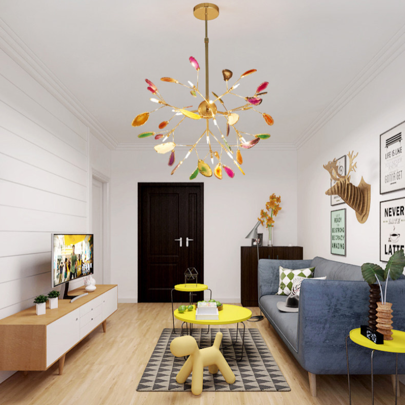 Aria Agate Creative Colourful Chandelier Bedroom/Living Room - Neutralighting