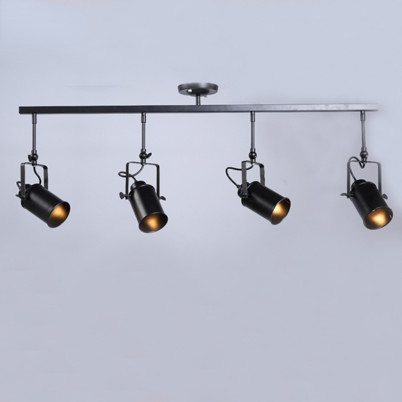 Silva Vintage Adjustable Semi-Flush Mount Ceiling Light, Black - Neutralighting