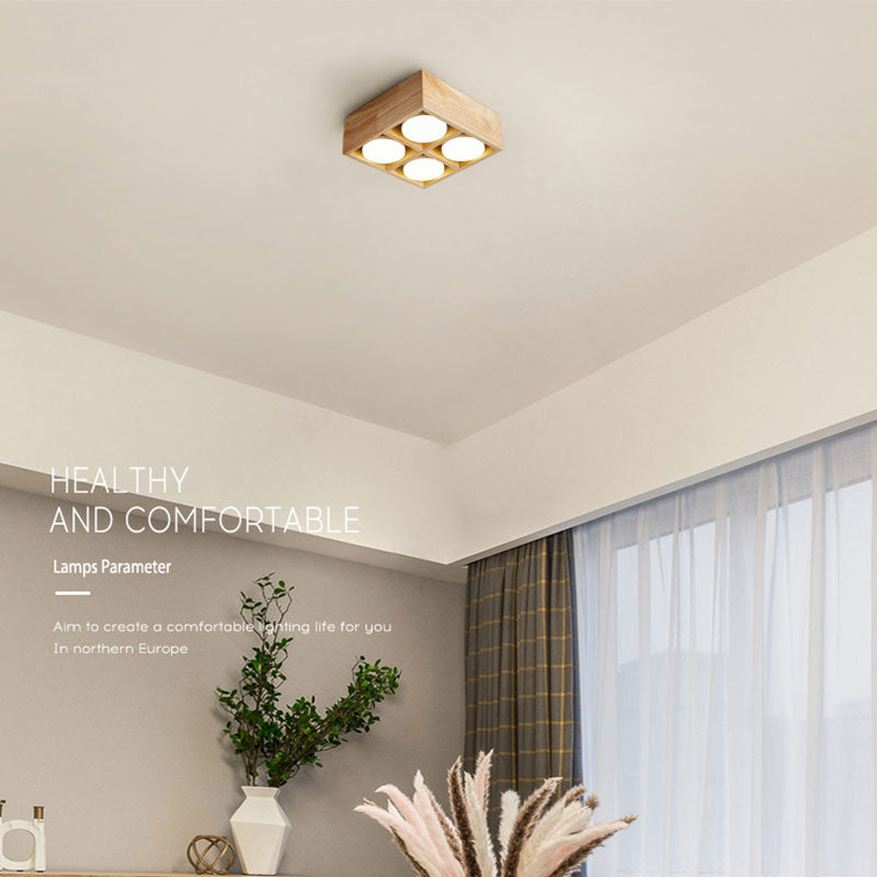 Muto Ceiling Light No Main Light, Wood - Neutralighting