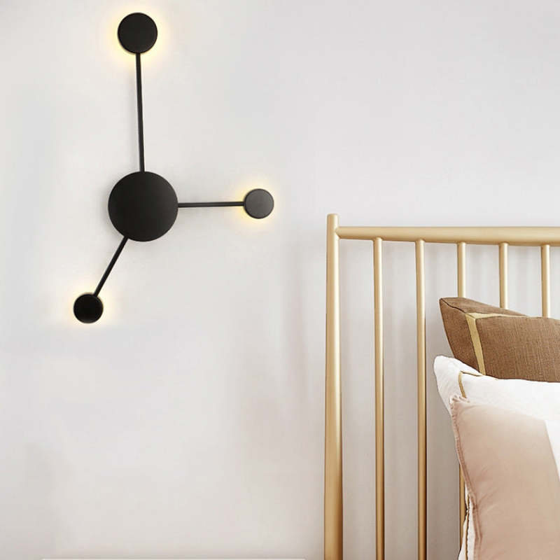 Arisha Modern Nordic Chessboard Metal Wall Lamp, Black - Neutralighting