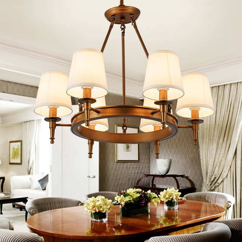 Silva vintage Ring Metal/Fabric Chandelier, Black/Copper - Neutralighting