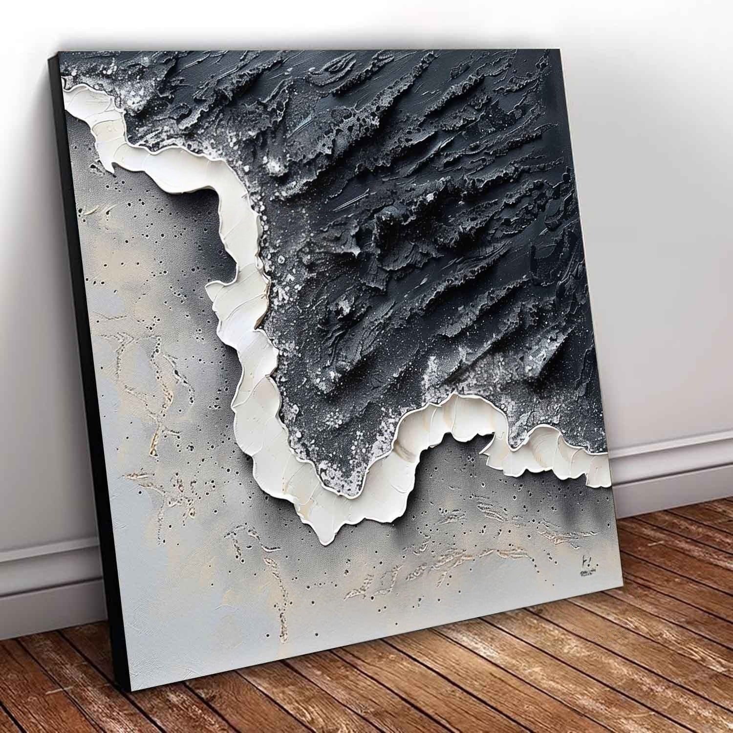 Wall Art Monochrome Coastal Wave