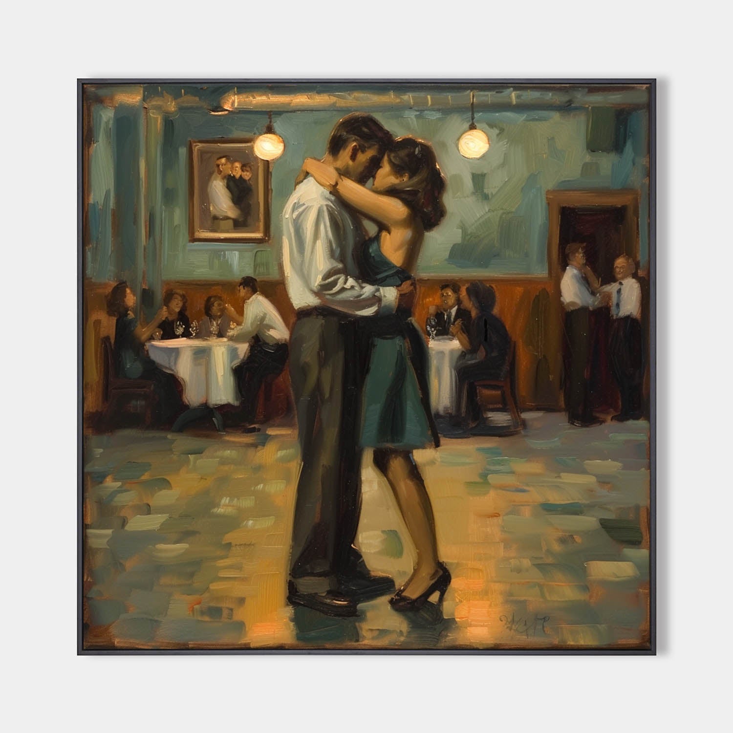 Midnight Tango Couple Painting