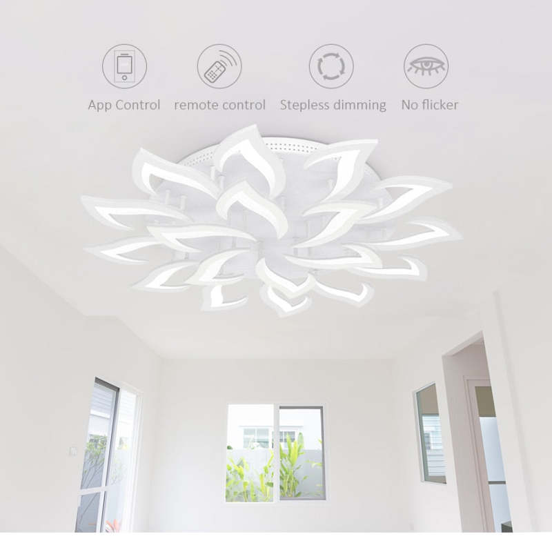 Arisha Elegant Flower Flush Mount Ceiling Light, White/Black - Neutralighting