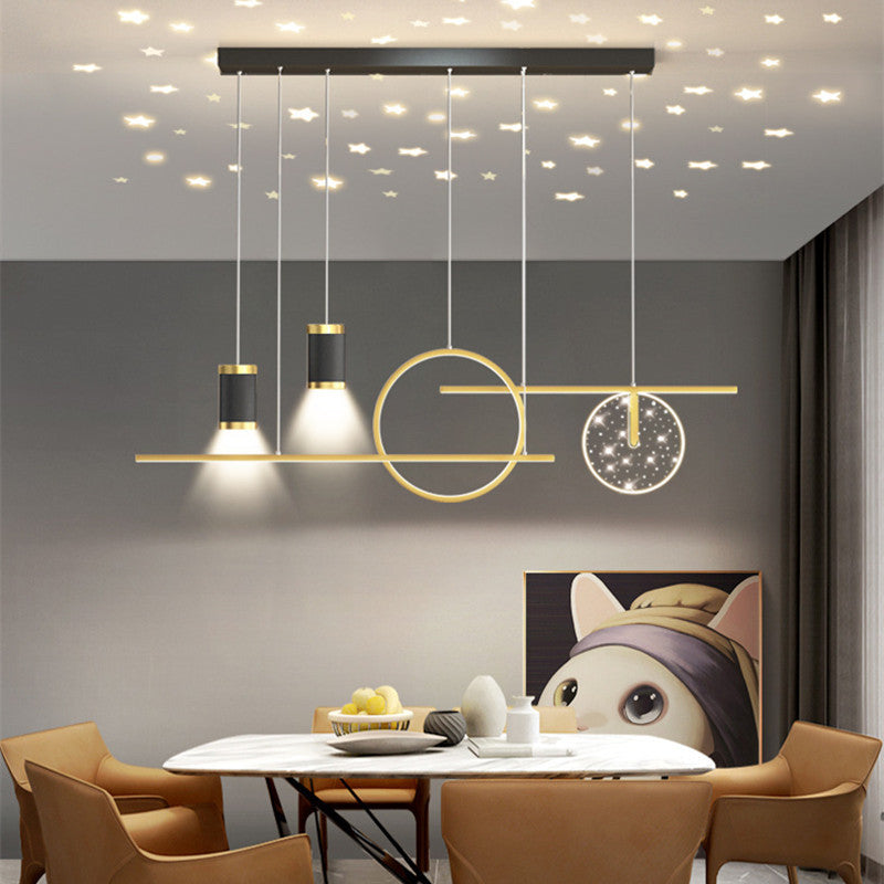 Arisha Modern Metal Starry Pendant Light, Black/White/Gold - Neutralighting
