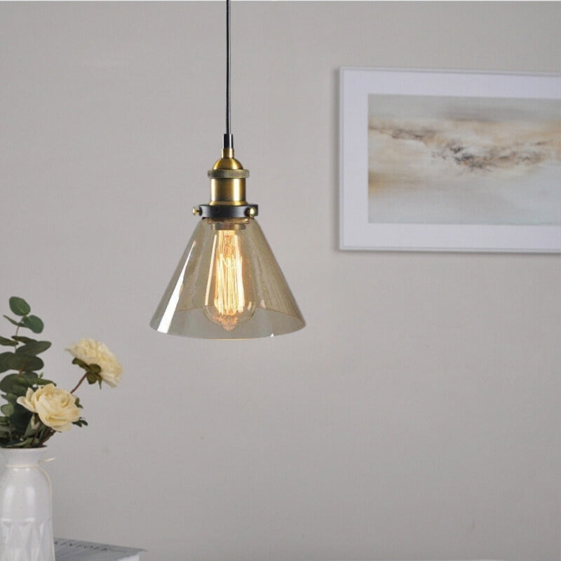 June Industrial Glass Pendant Light Clear/Amber/Smoke Grey - Neutralighting