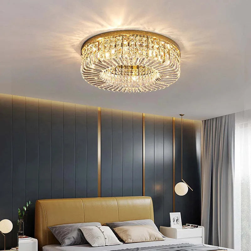 Kristy Luxury Flush Mount Metal/Crystal Ceiling Light
