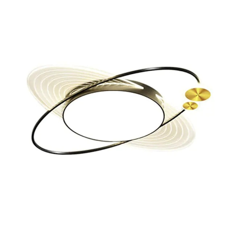 Arisha Simple Design Circle LED Flush Mount Ceiling Light, Black/Gold - Neutralighting