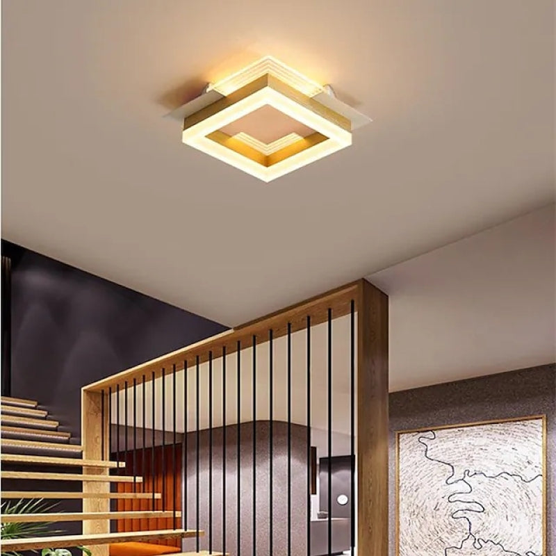 Arisha Modern Simple Gold Flush Mount Ceiling Light, Square/Round - Neutralighting