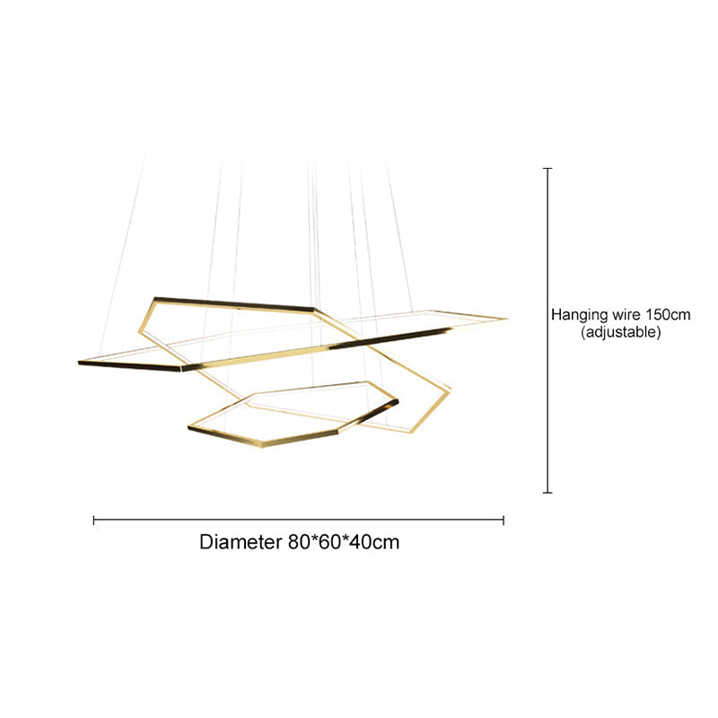 Arisha Minimalist Geomatic Metal Pendant Light, Gold, DIY - Neutralighting