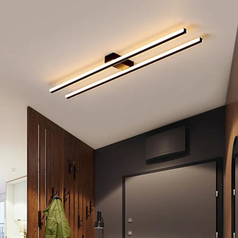 Arisha Modern Minimaliste Flush Mount Ceiling Light, Double-Linear - Neutralighting