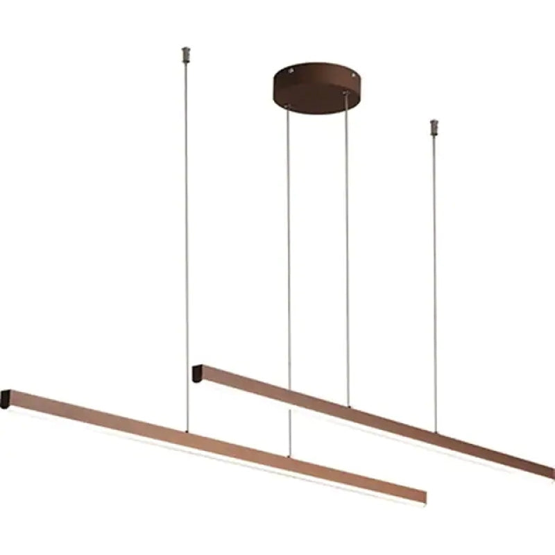 Arisha Modern Minimalist Double-Linear Metal Pendant Light, Brown - Neutralighting