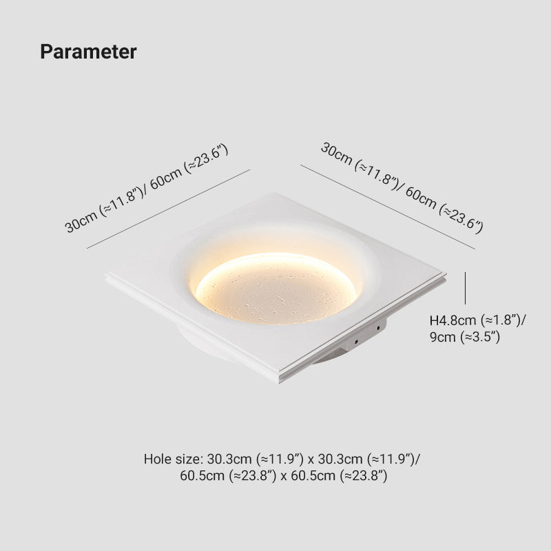 Aria Decorative Moon Metal/Gypsum Wall Lamp, White - Neutralighting
